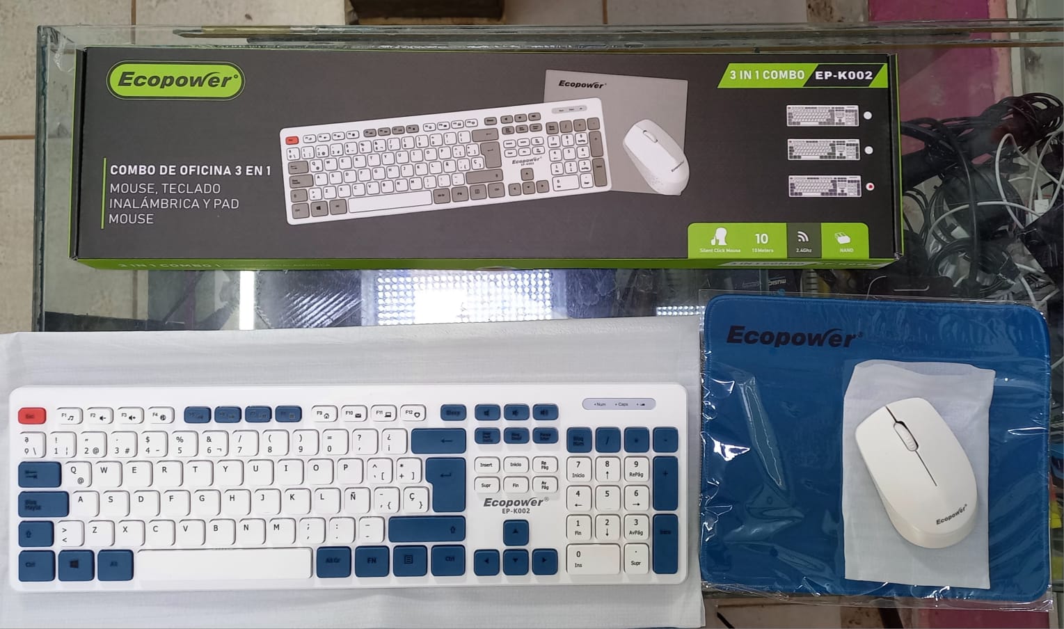 Teclado ecopower inalámbrico ep-k002 3 en 1