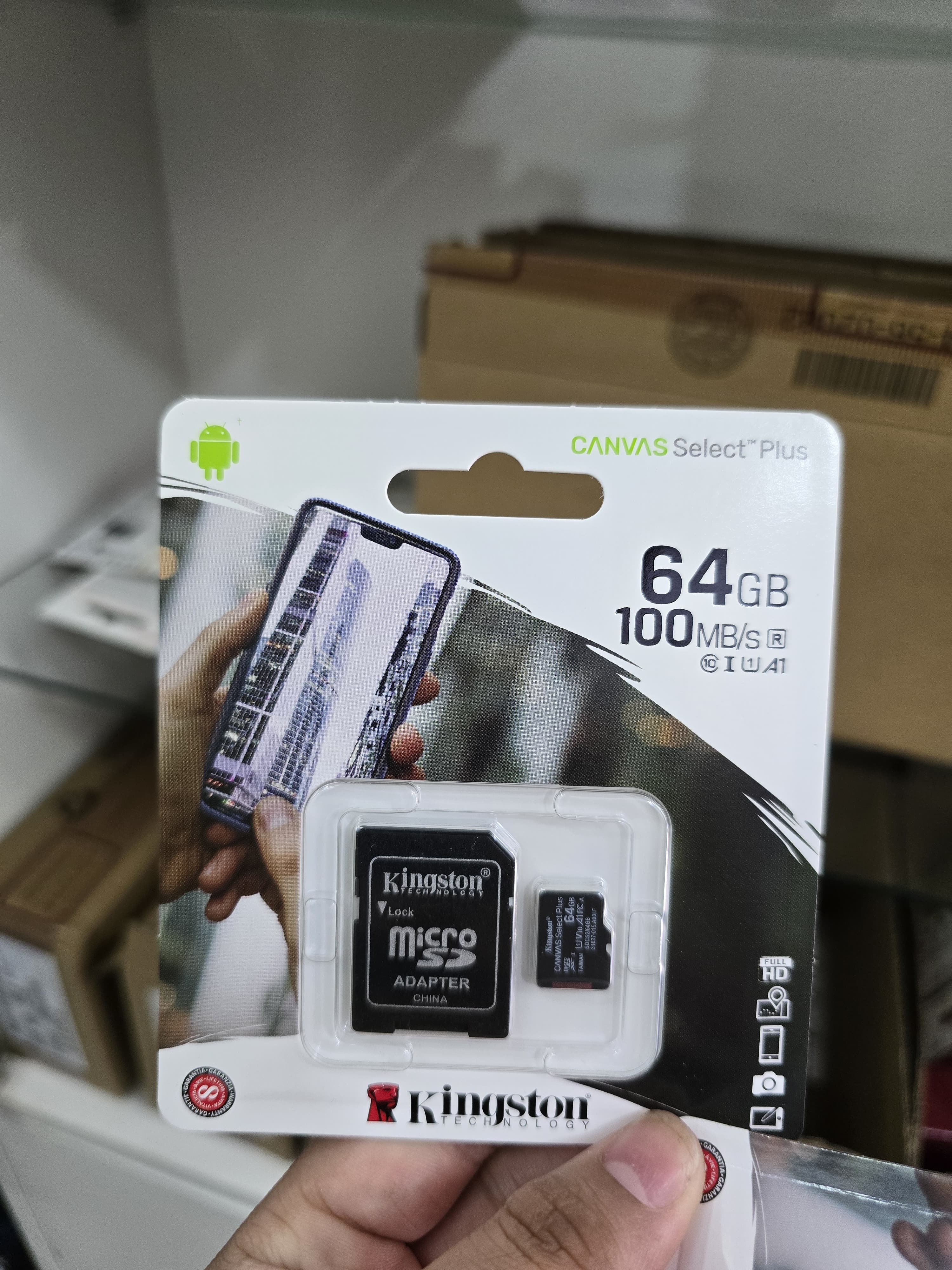 Tarjeta de memoria kingston 64gb 100mb/s canvas