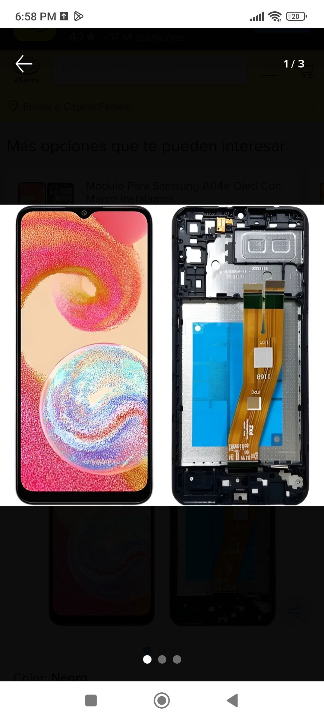 Modulo samsung a04e original con marco