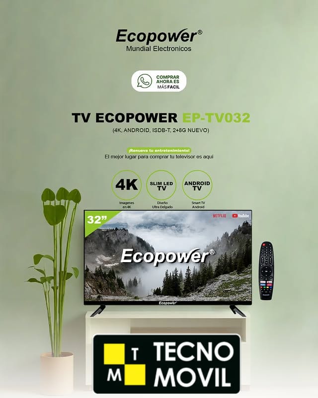 Smart tv ecopower 32 pulgadas