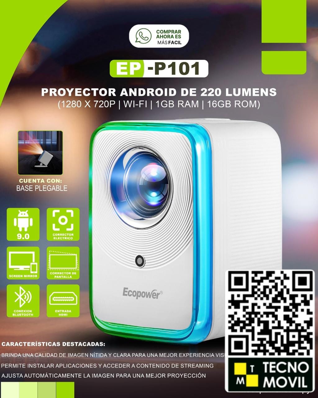 Proyector ecopower ep p 101