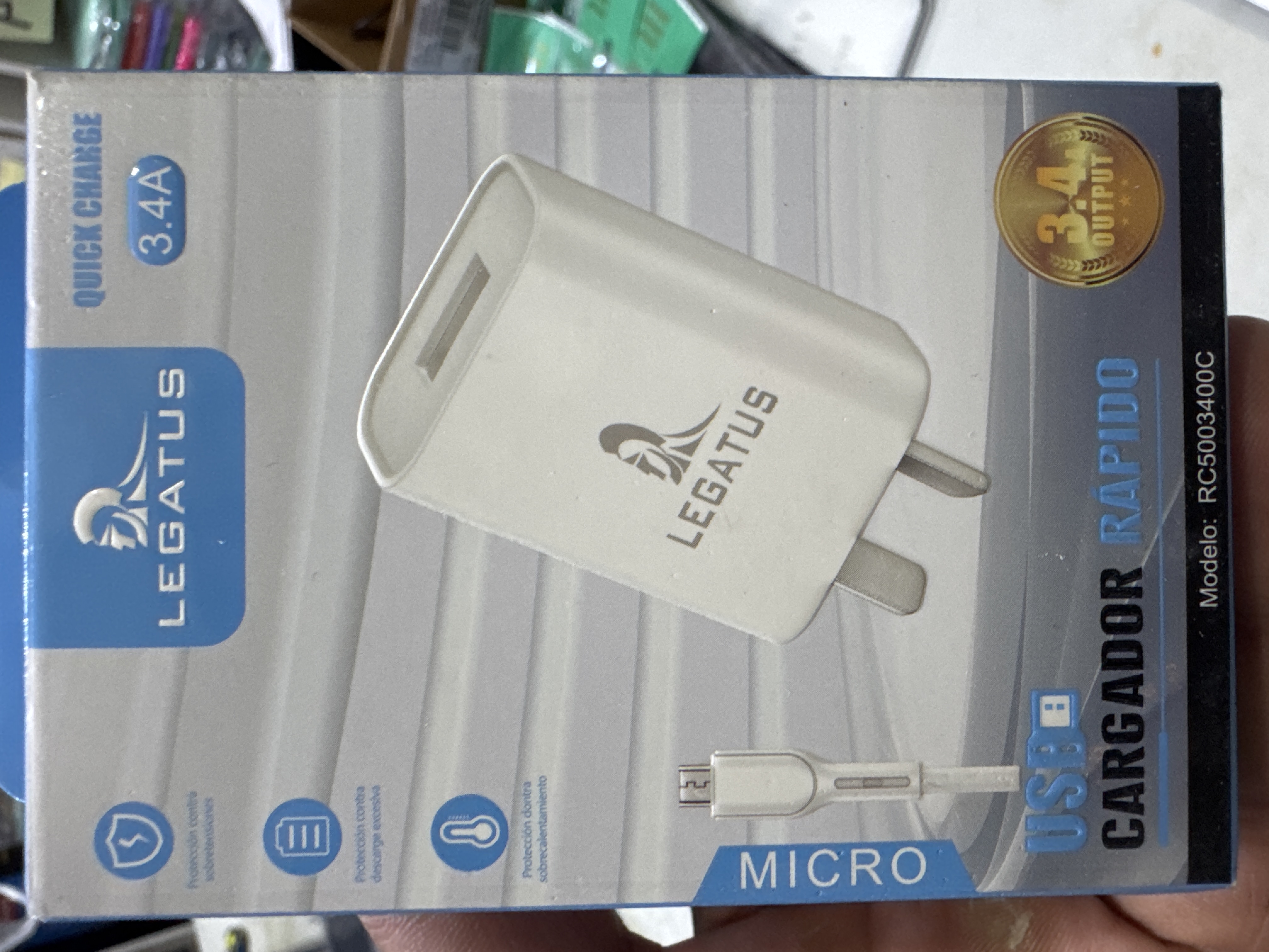 Cargador legatus micro 3.8a v8