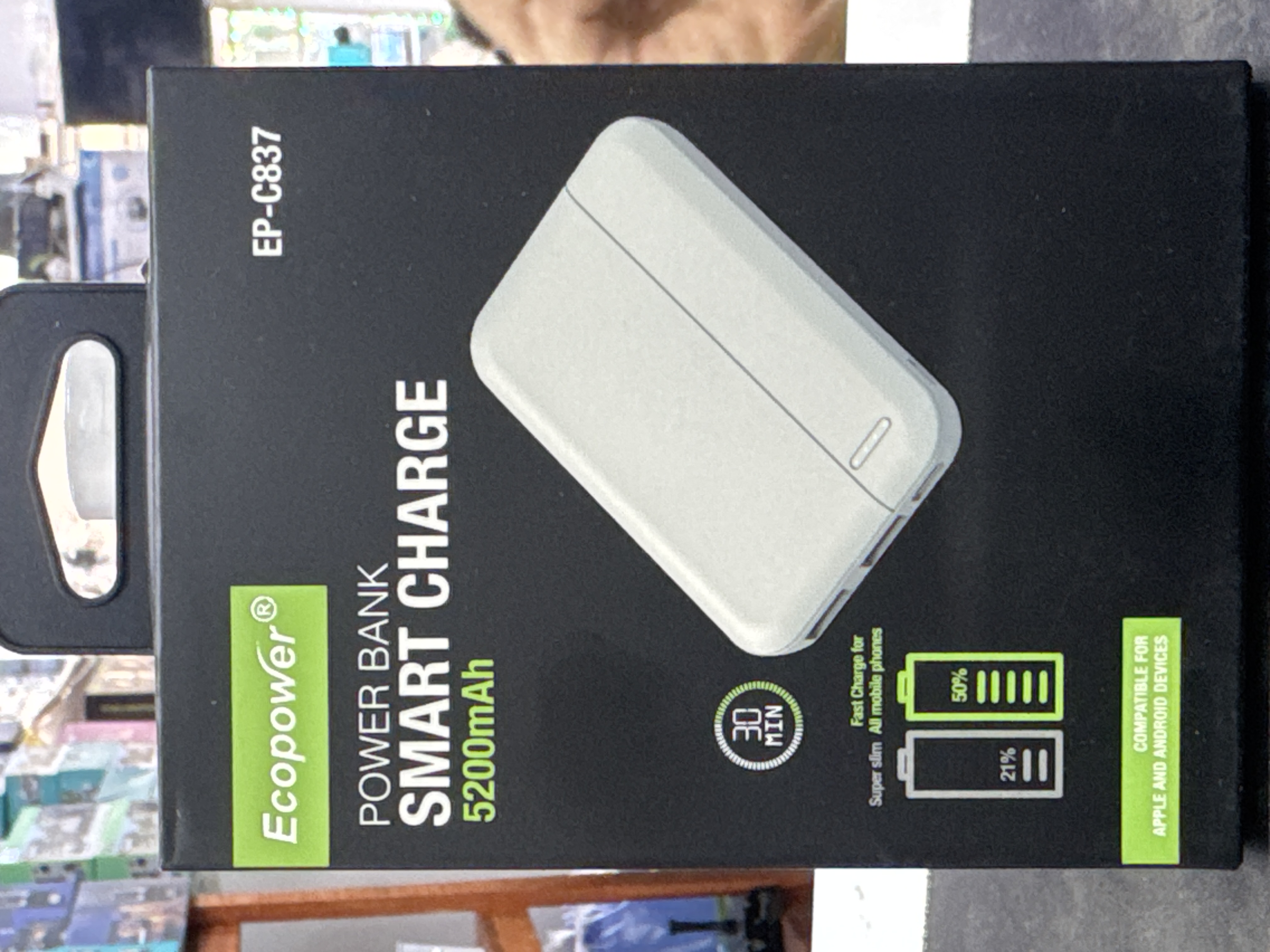 Cargador portatil ecopower 5200 mah c837