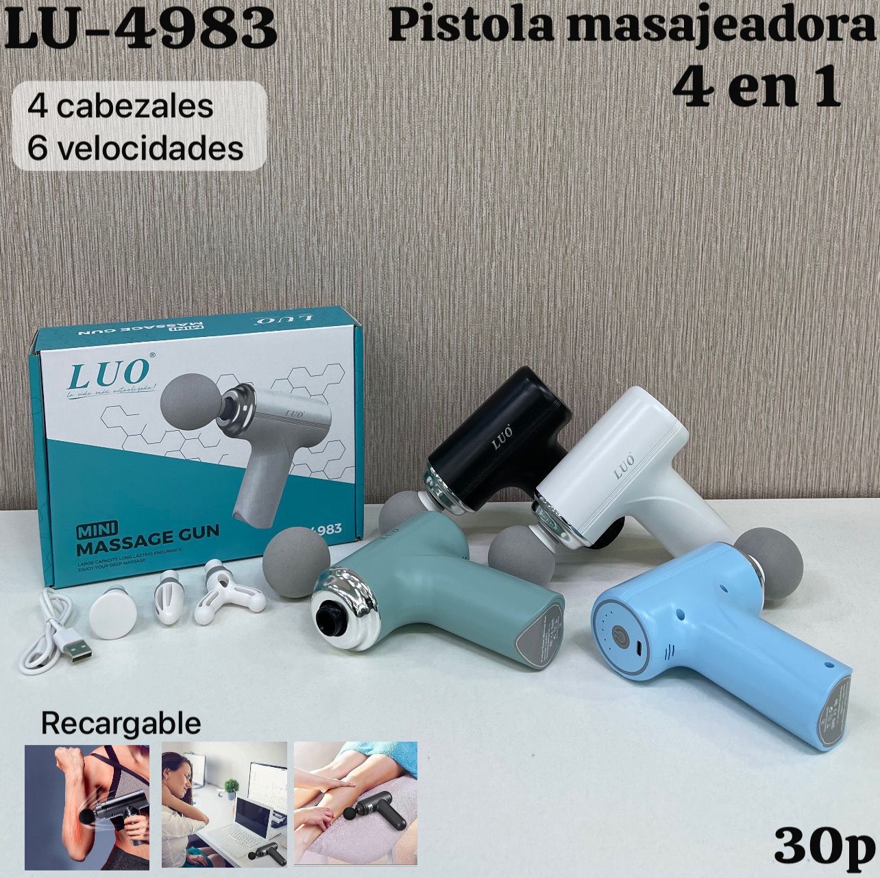 Pistola masajeadora luo 4983