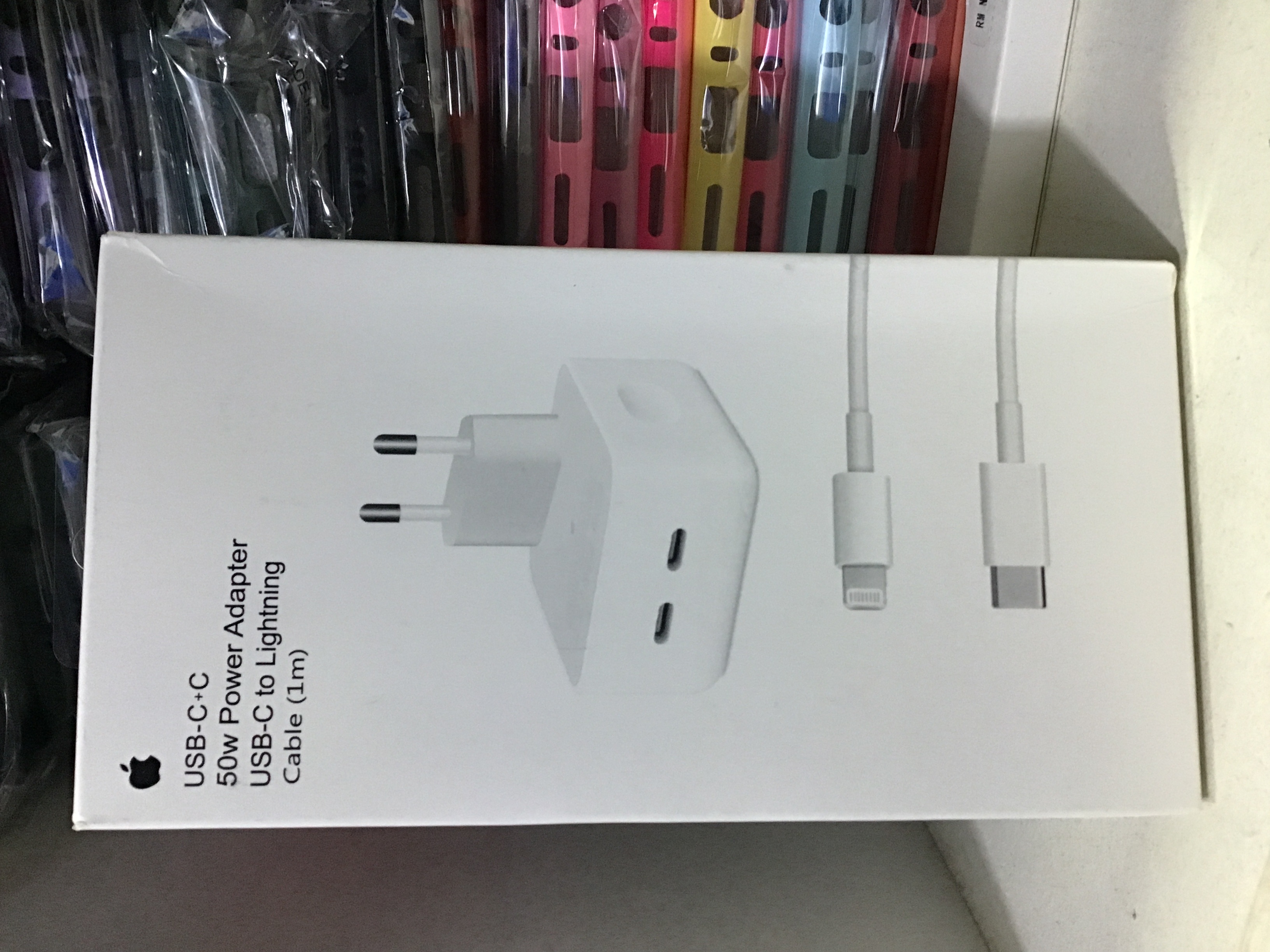 Cabezal iphone usb c 50 w + usb c (blanco)