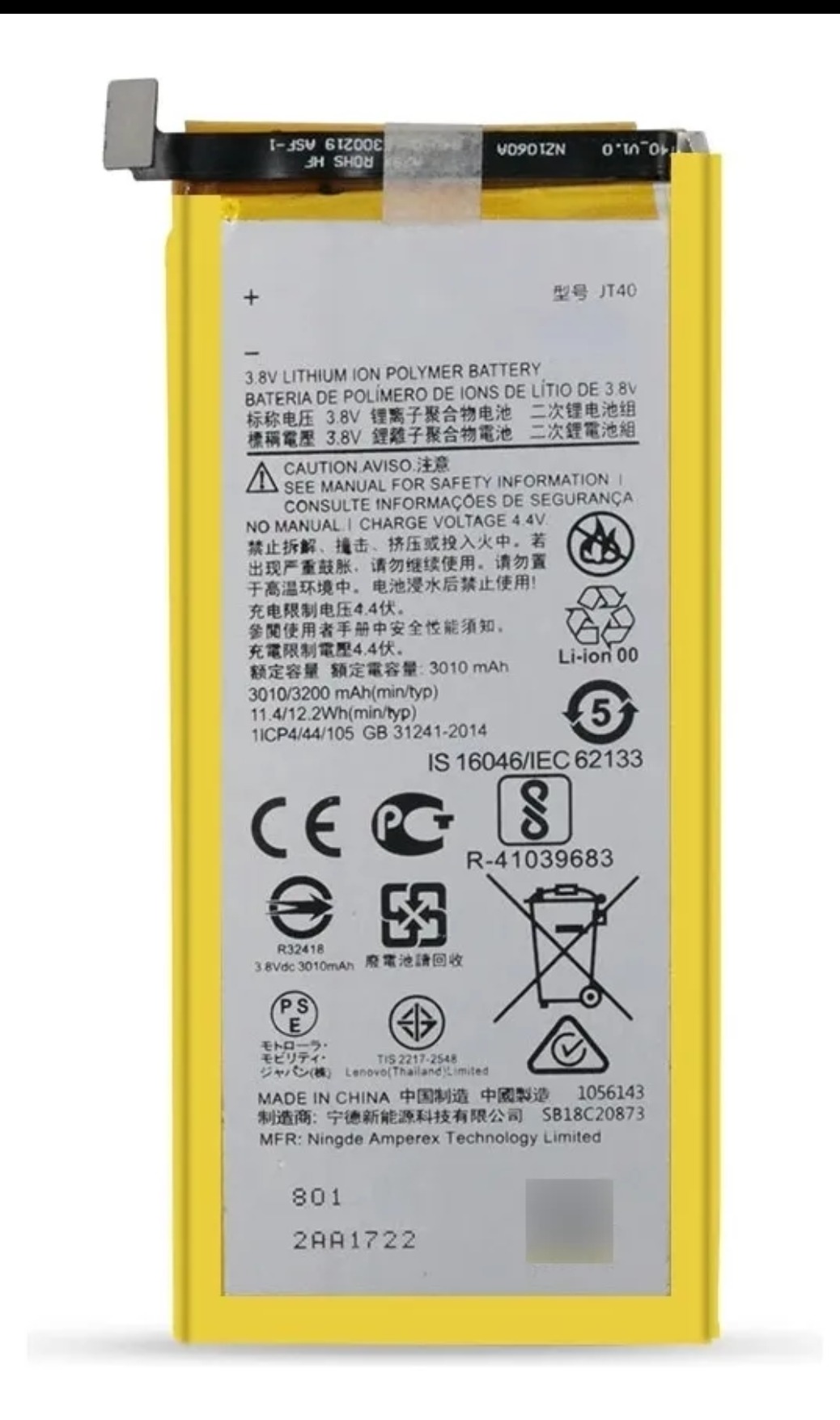 Bateria motorola g6 plus jt40