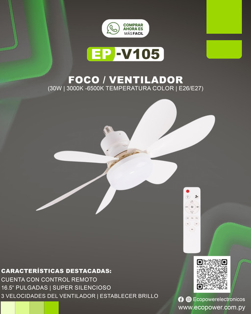 Foco ventilador consumo ecopower ( v105 )