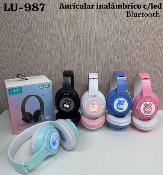 Auricular vincha luo- lu 987  + led rgb