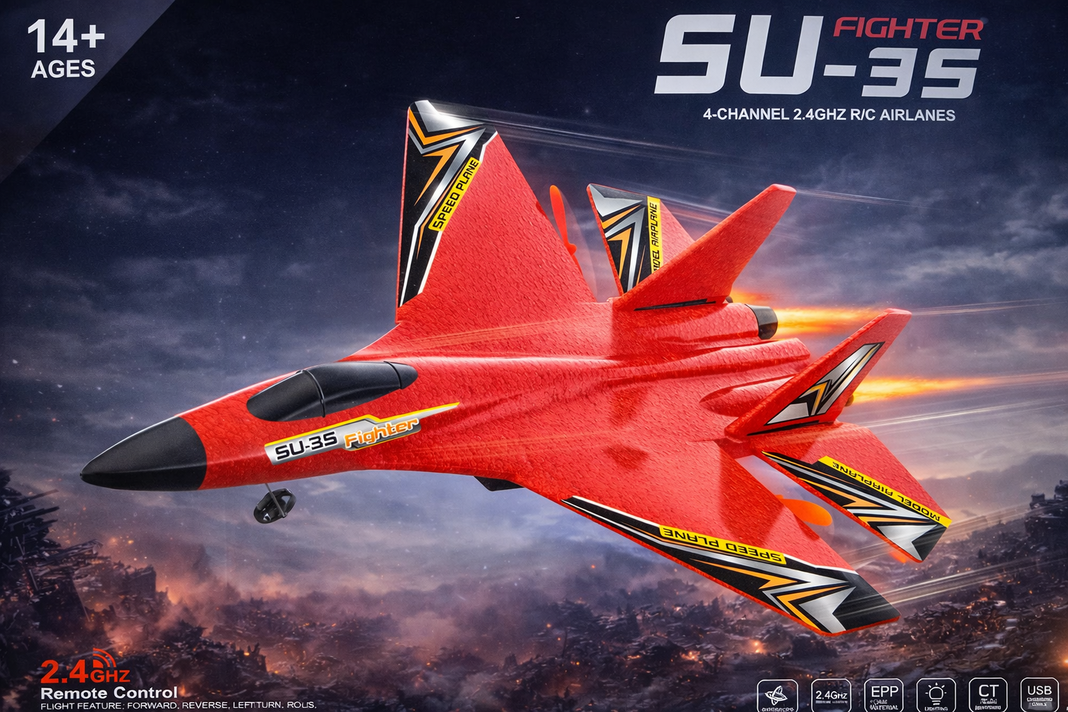 Avión infantil con control remoto  ( su - 35 ) 