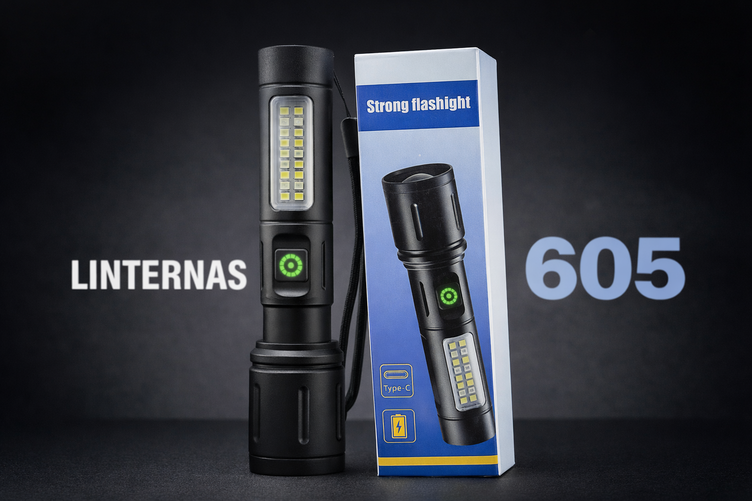 Linterna de mano negro 605