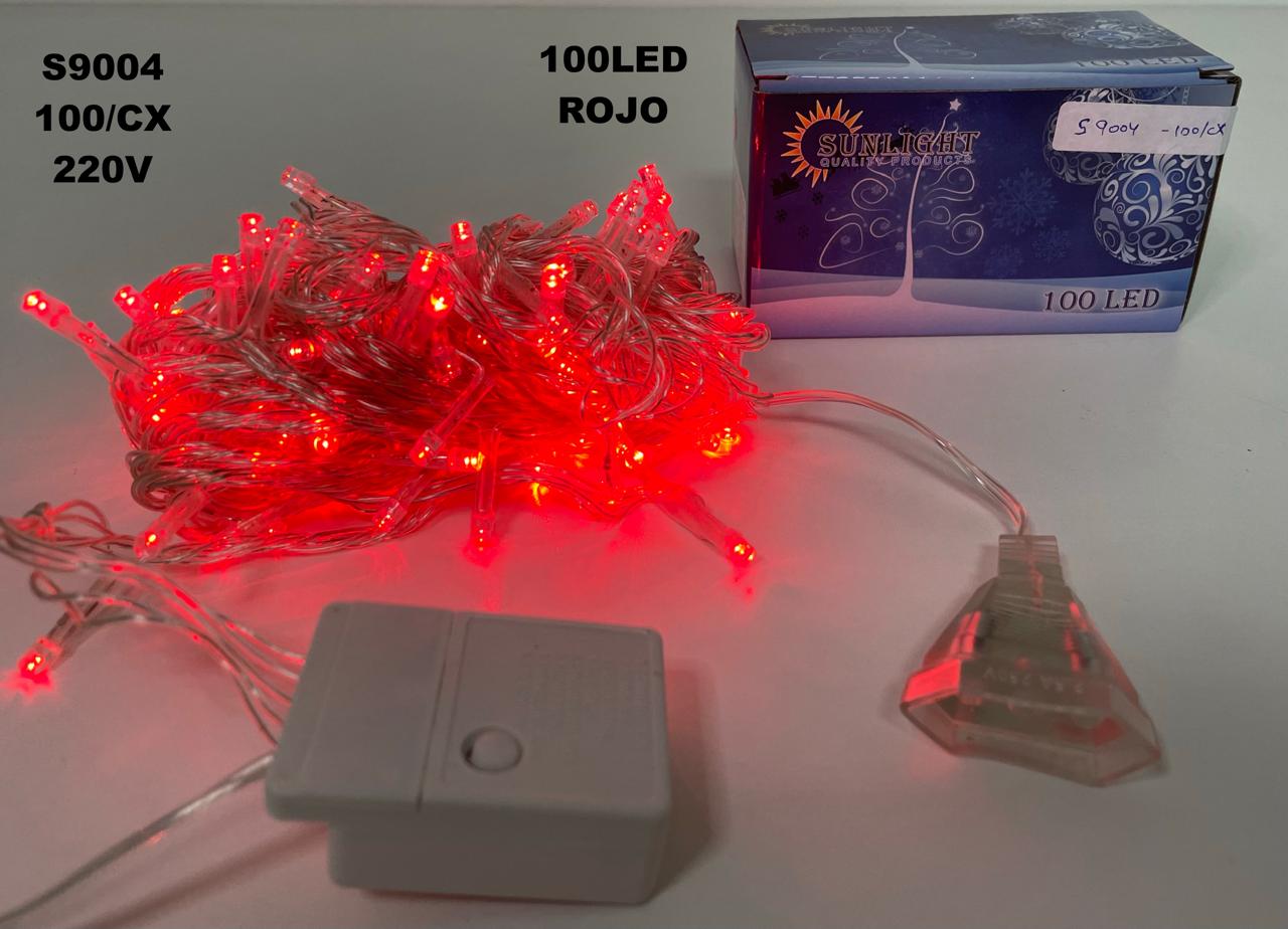 luz navideña led x100 rojo