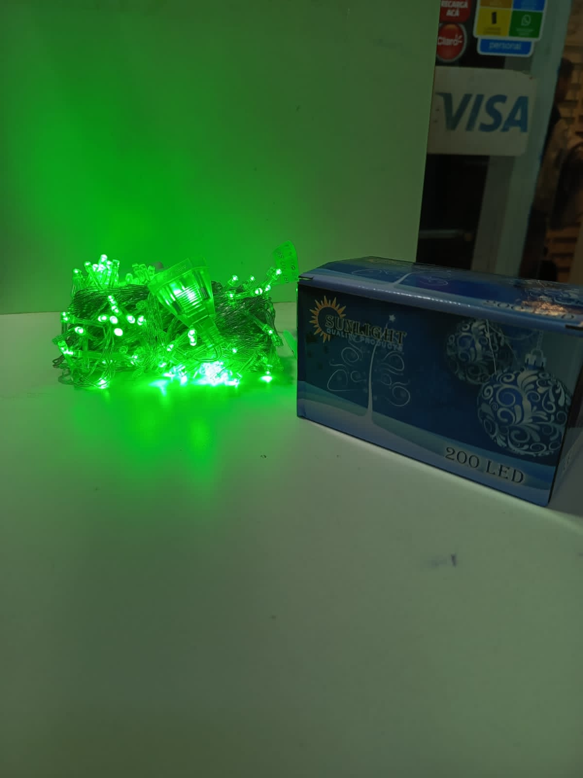 luz navideña led x200 verde