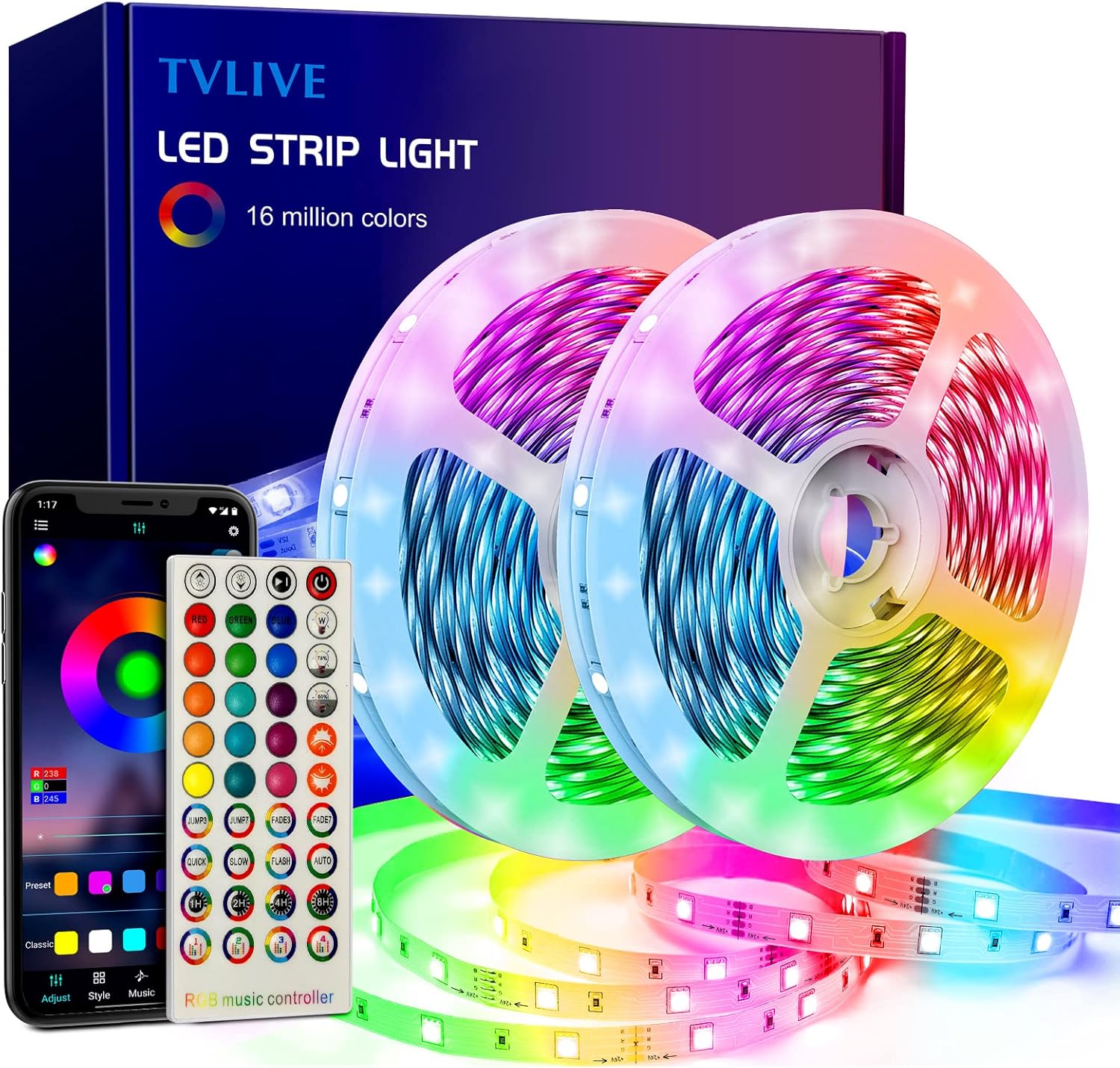 tira led multicolor  5050 + APP