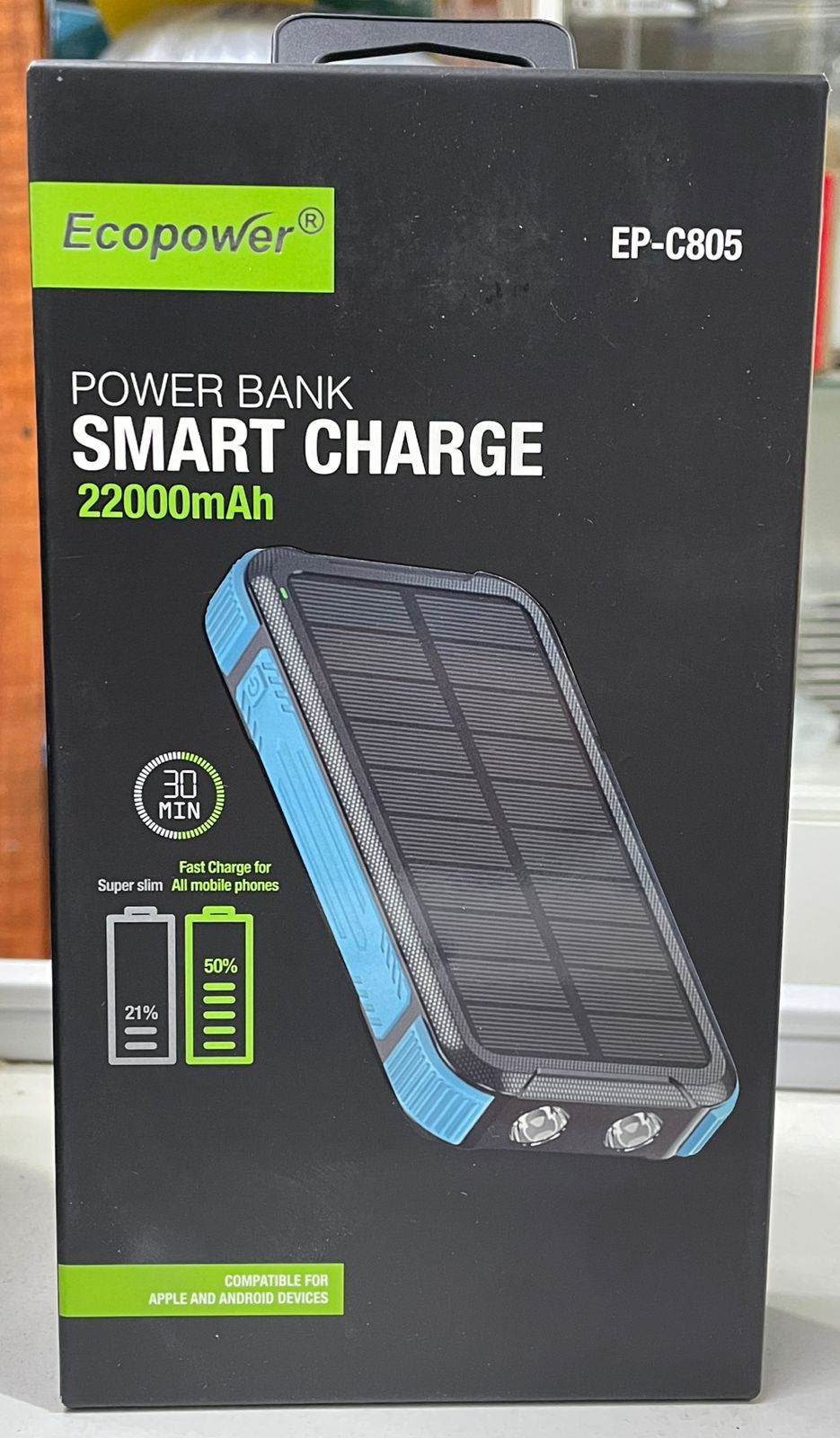 CARGADOR PORTATIL ECOPOWER CON PANEL C805