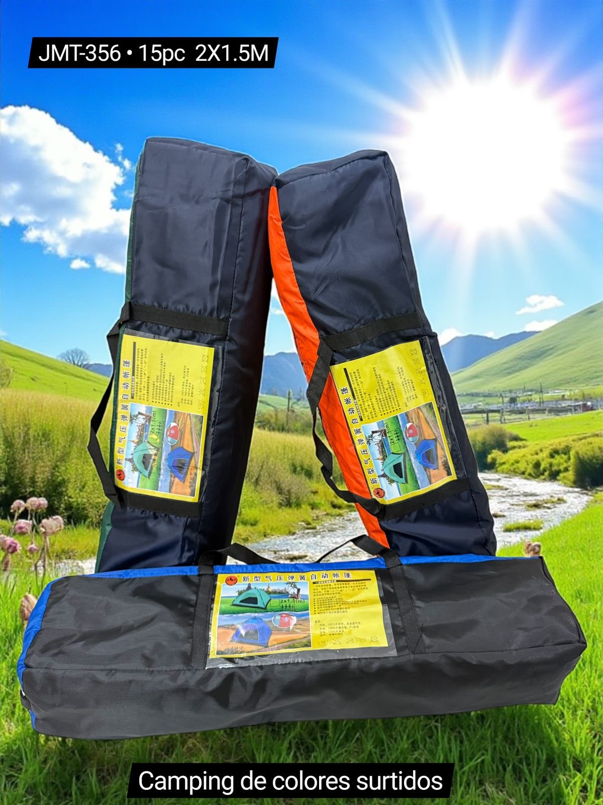 Camping p/3  personas (2x1.5m) facil armado