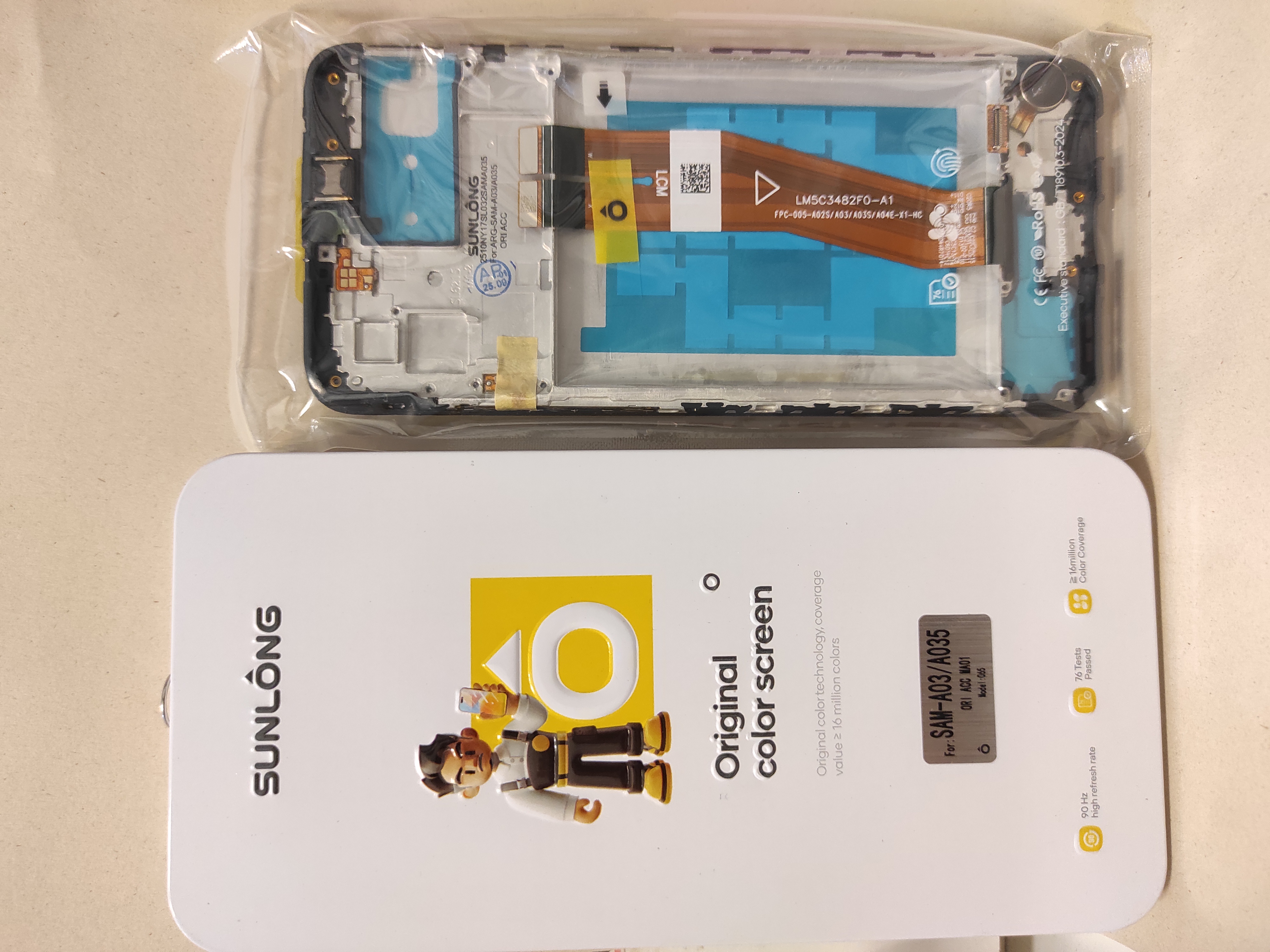 Modulo samsung a03 original con marco sunlong