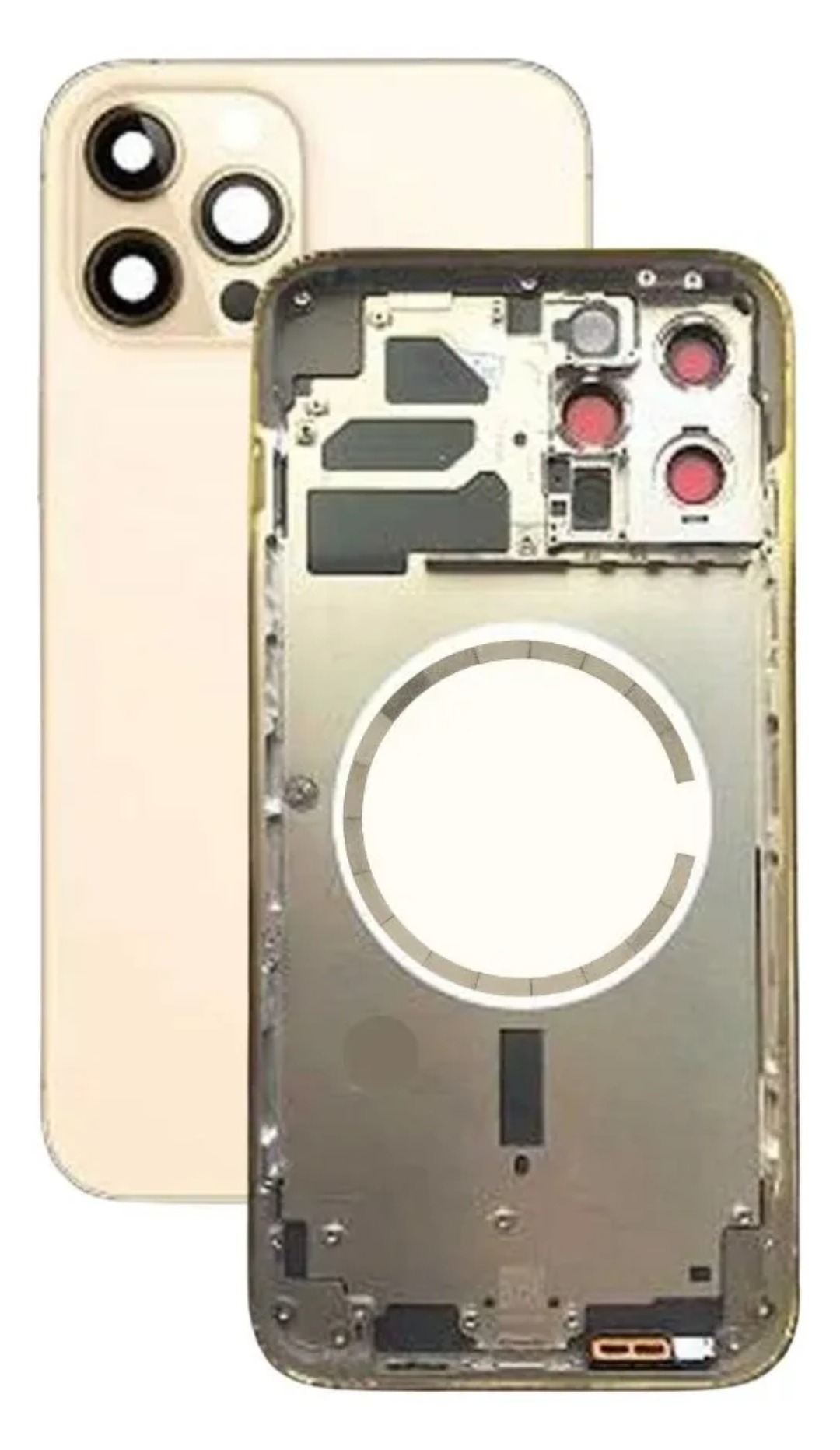 Carcasa iphone 14 pro max dorado c/chip