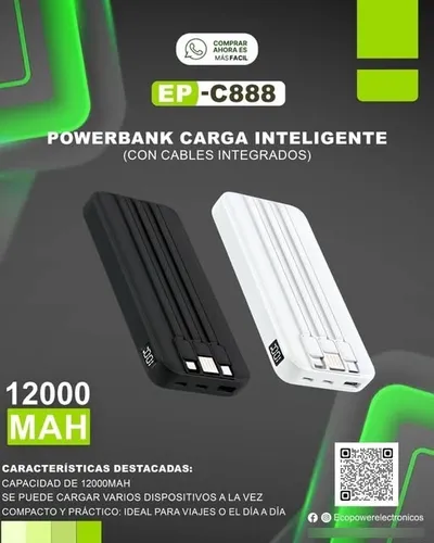 cargador portatil ecopower 12000mah C888