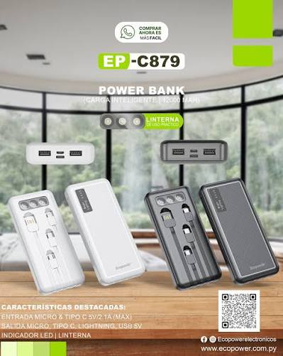 Cargador portatil ecopower 12000mah c879