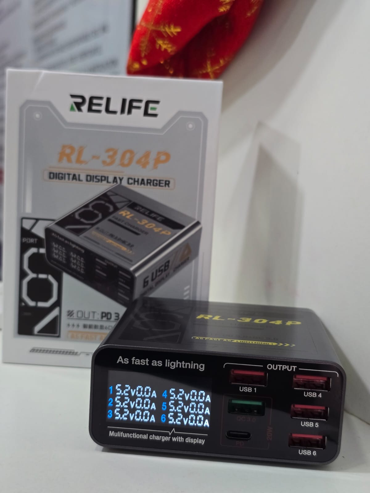 USB TESTER CARGER 6 PUERTOS relife 304P