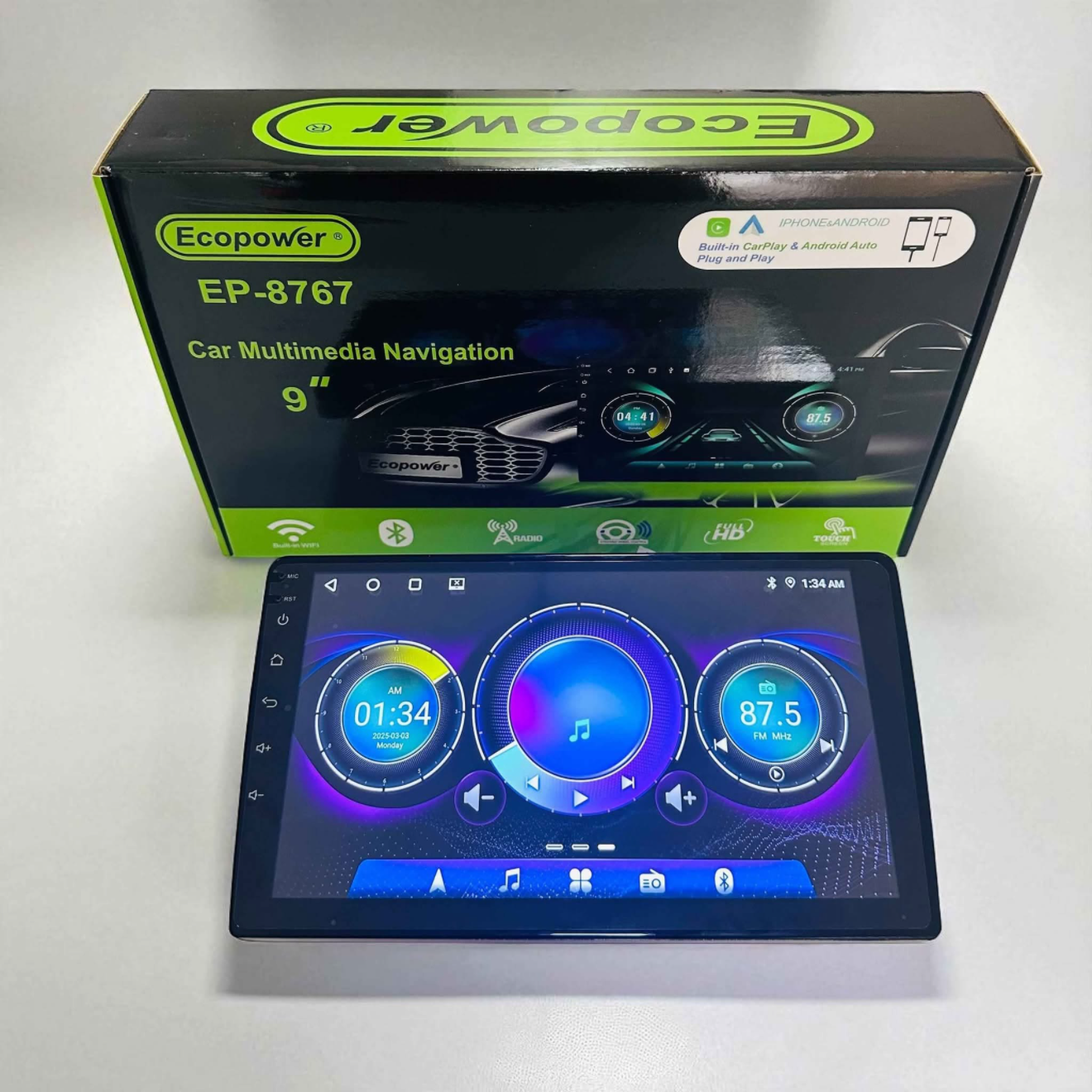 AUTO ESTÉREO MULTIMEDIA PARA AUTO 9 ECOPOWER EP 8767