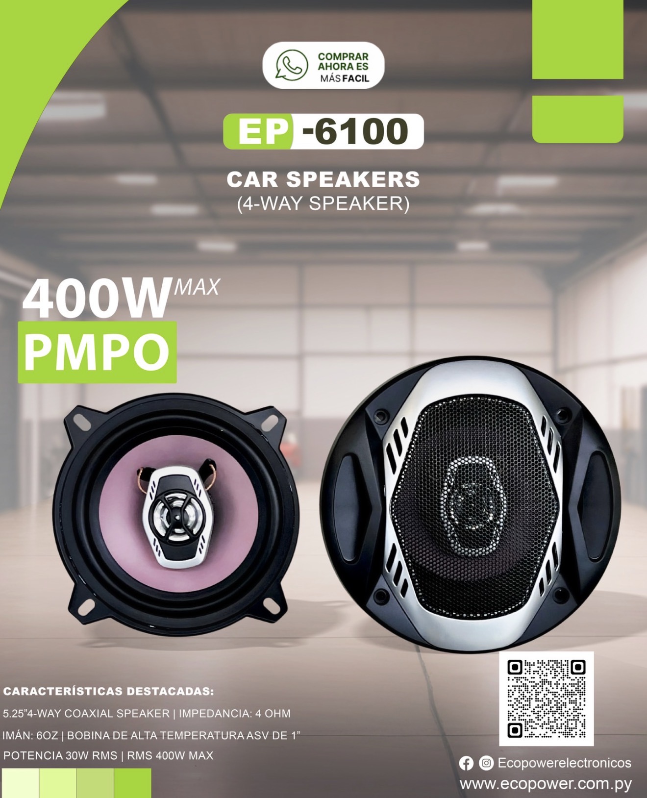 Parlante para auto ecopower 6100