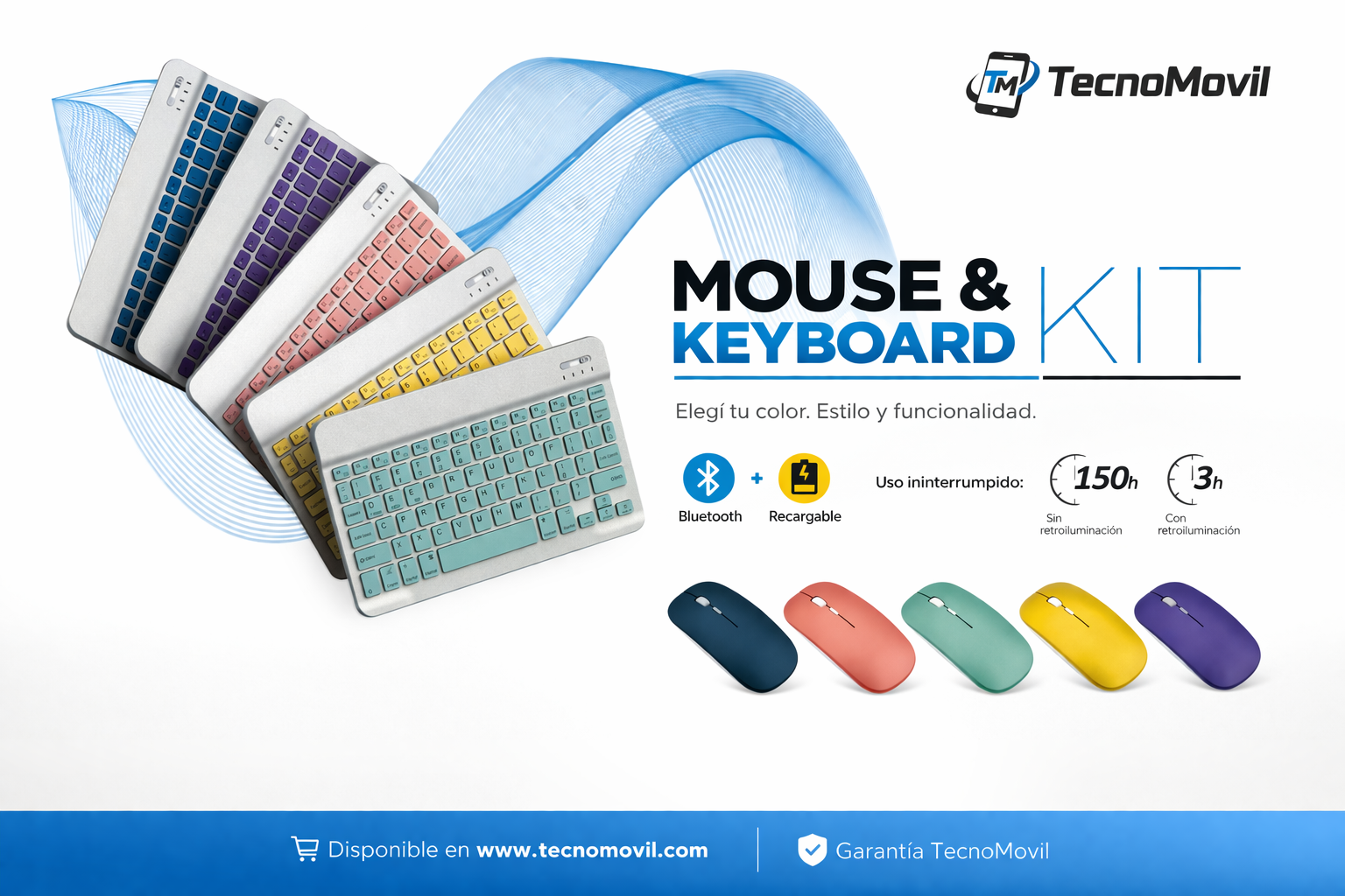 Kit Teclado Y Mouse Recargable Keen 