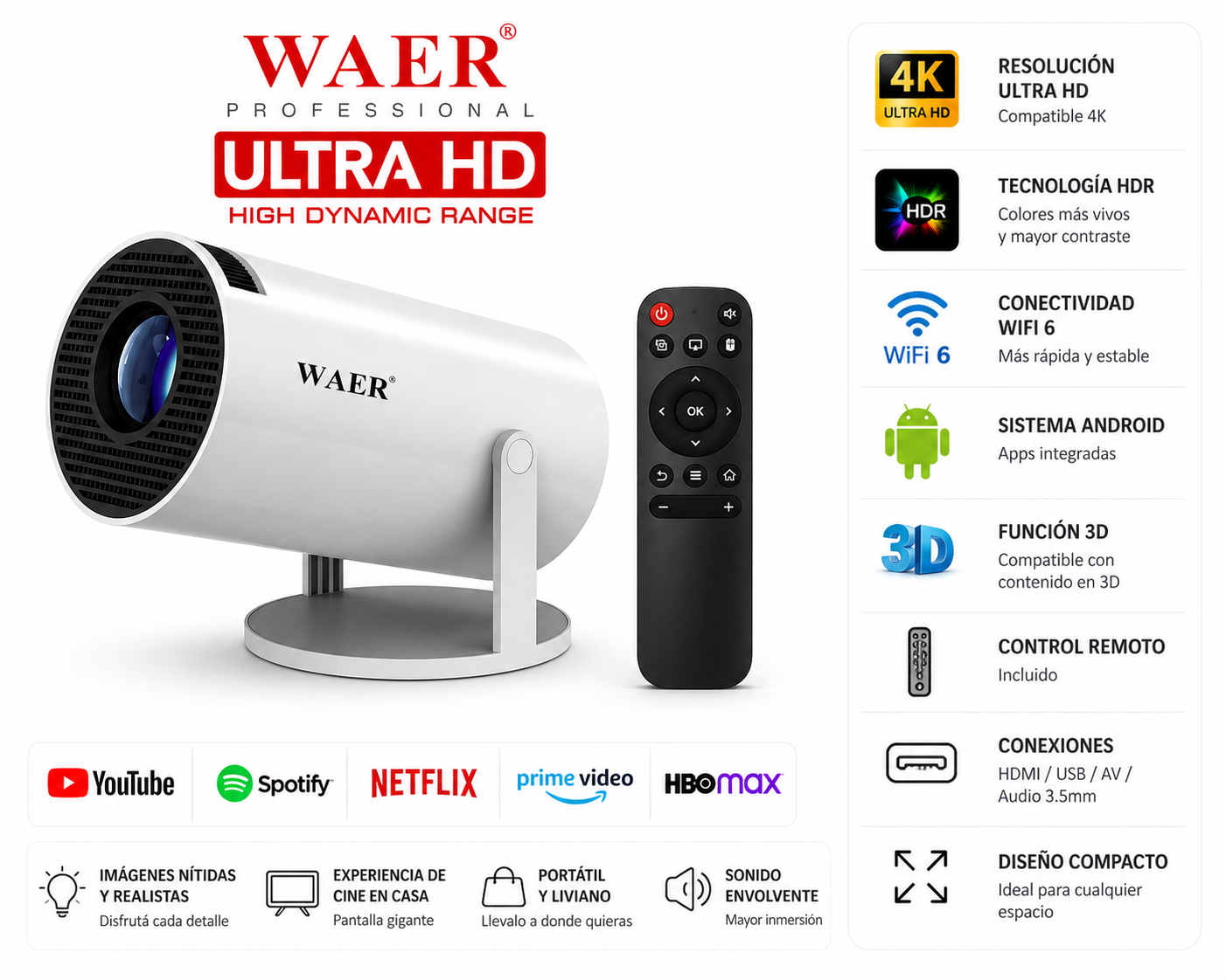 Proyector Waer (rojo)