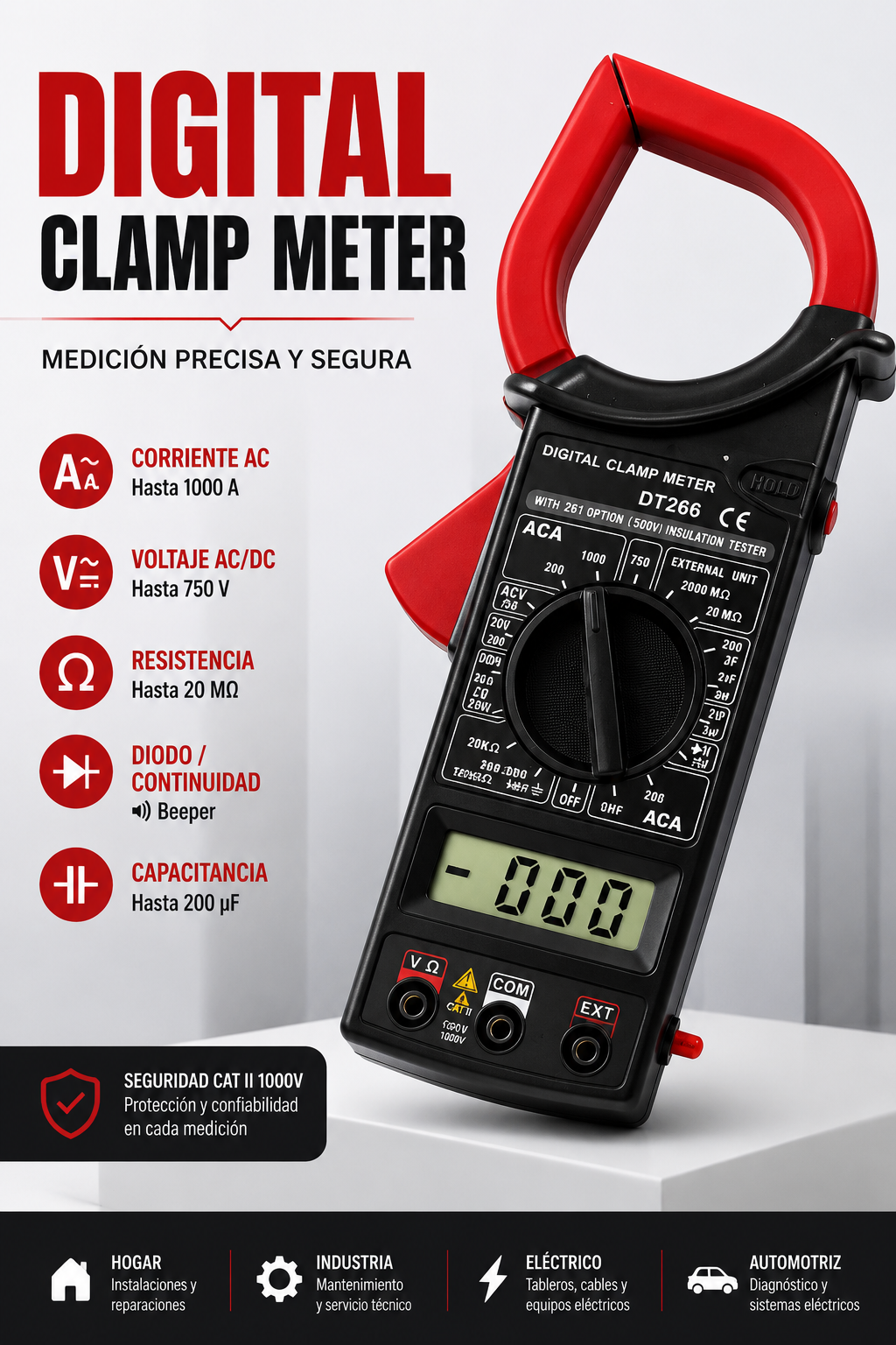Tester Digitalc Clamp Meter Dt266