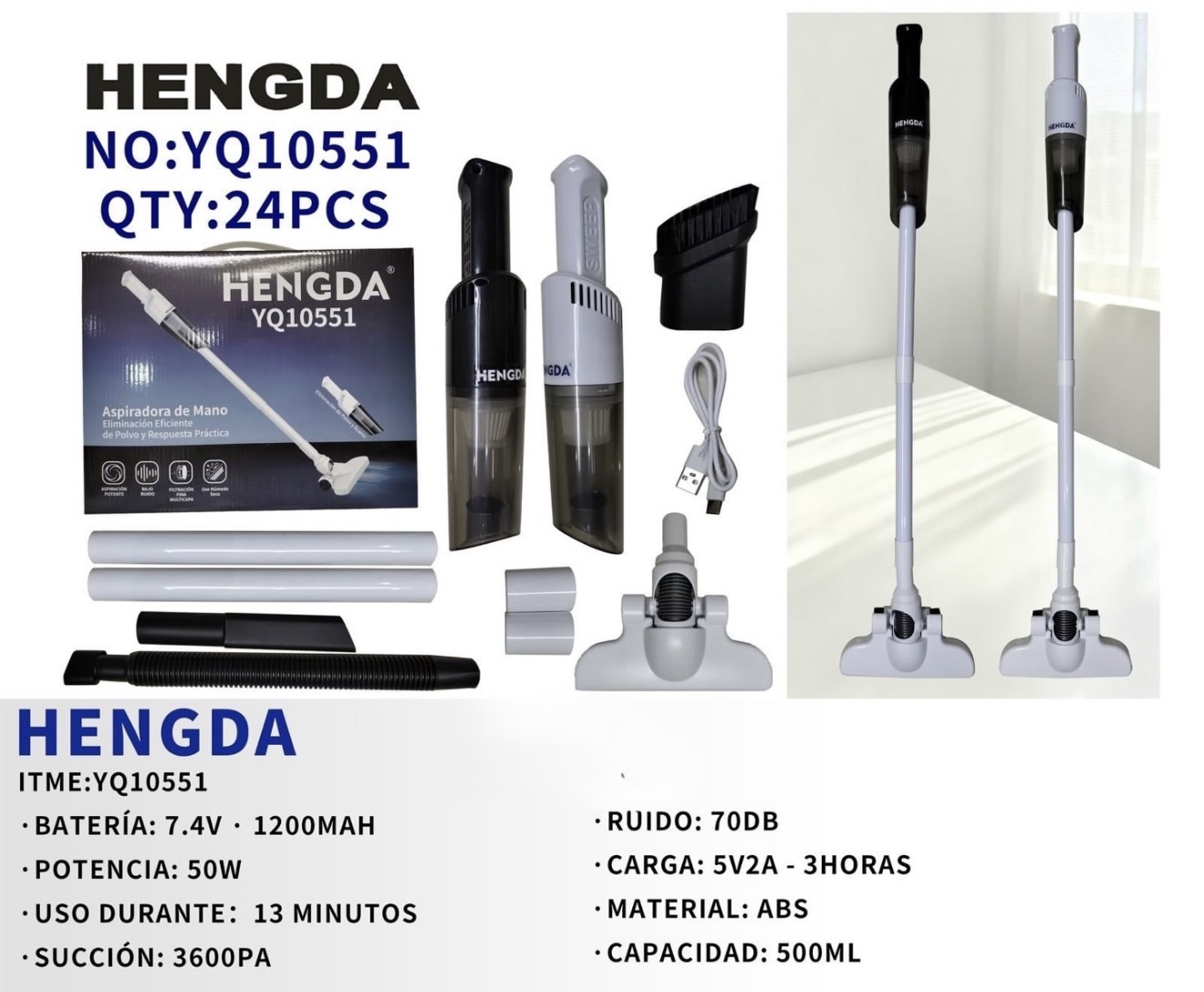Aspiradora largo Hengda YQ10551