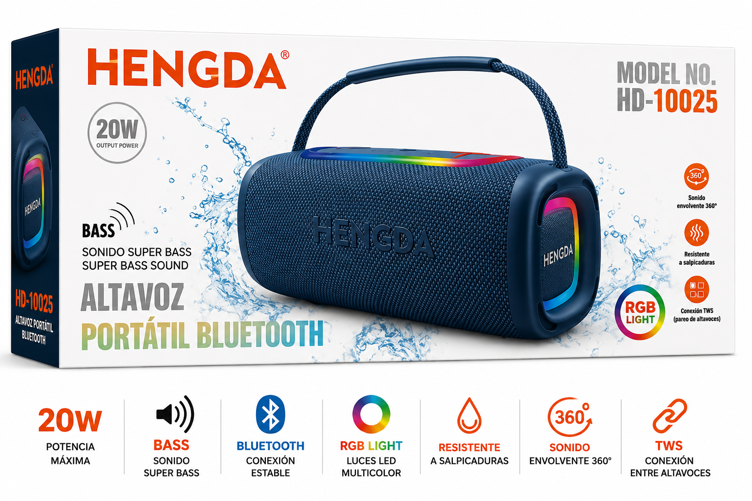 Parlante Hengda 20w RGB (10025)