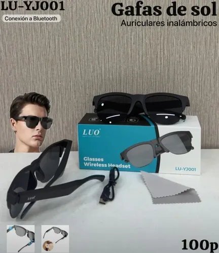 Anteojo oscuro con auriculares luo ( lu yj001 )