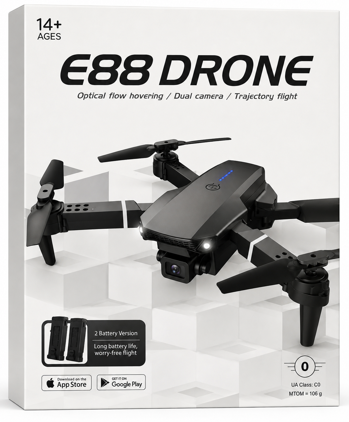 DRONE CON CAMARA + 2 BATERIAS  ( E88 )