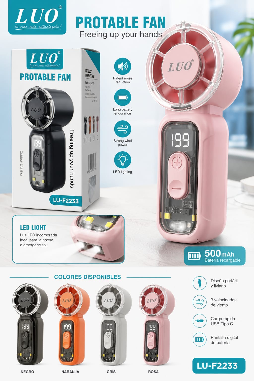 Ventilador portatil luo ( f2233 )