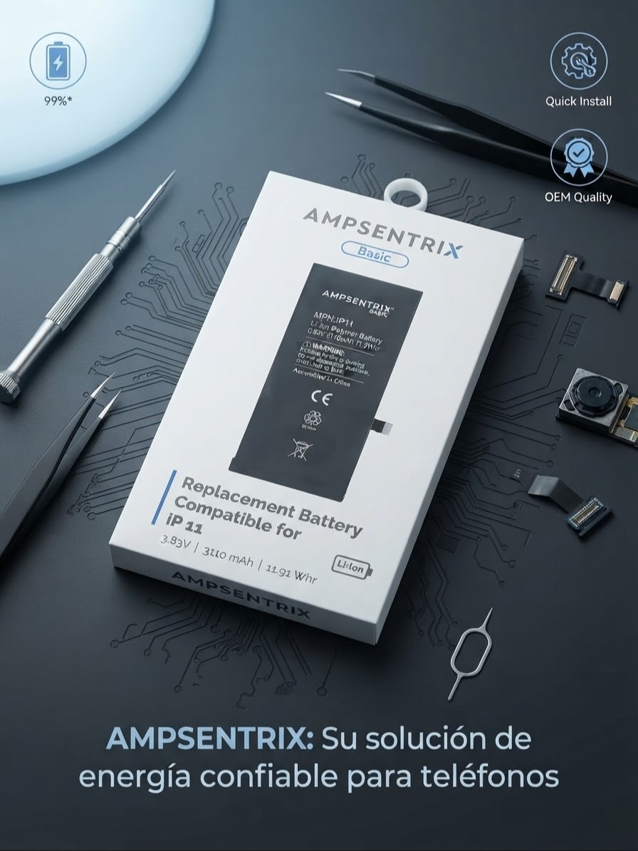 bateria iphone 11 ampsentrix basic 