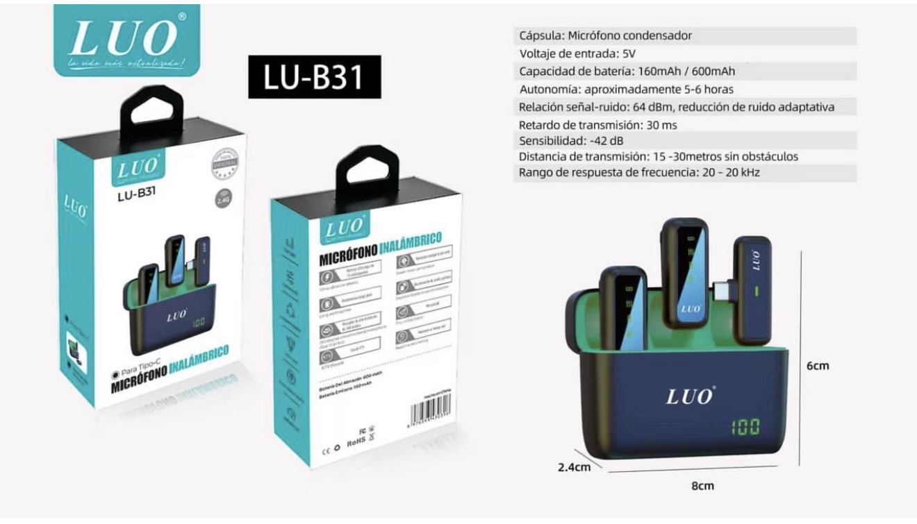 Microfono Corbatero Luo (lu B31) tipo c 