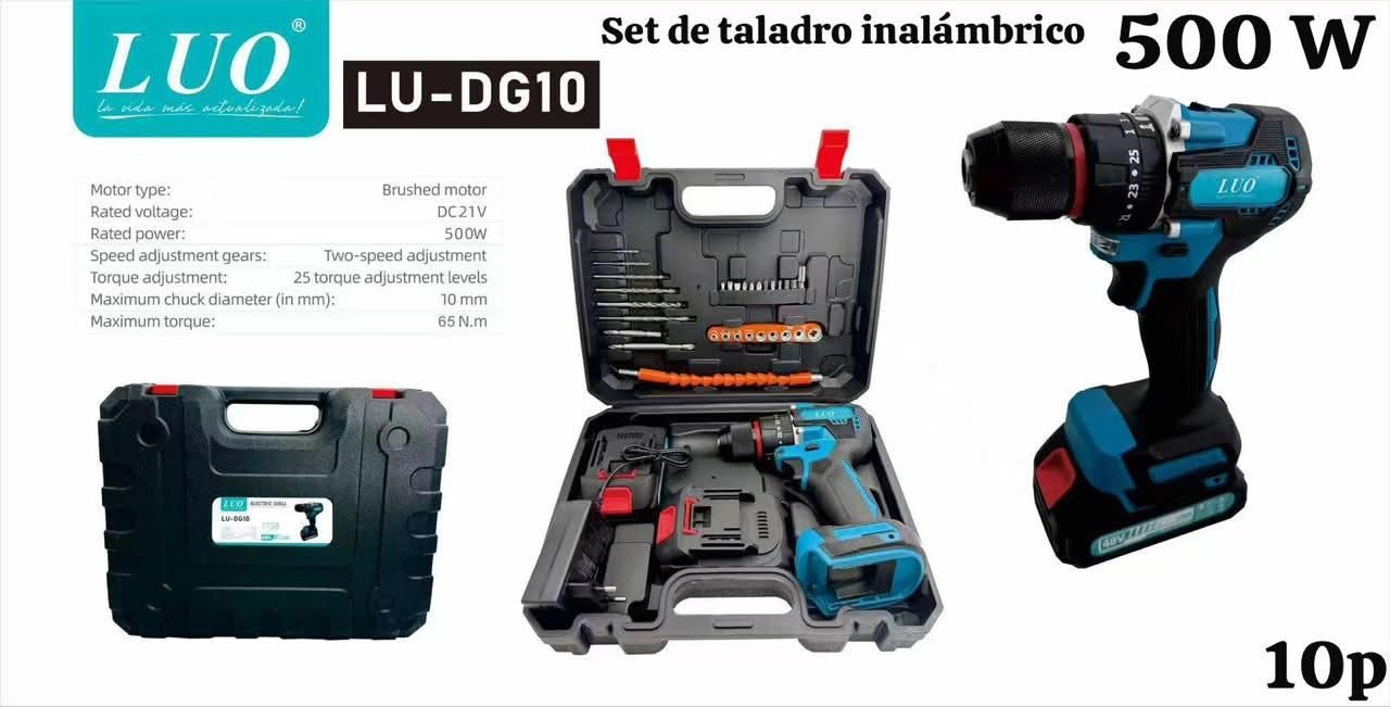 Taladro Electrico Luo + 2 Baterias (Lu Dg10)
