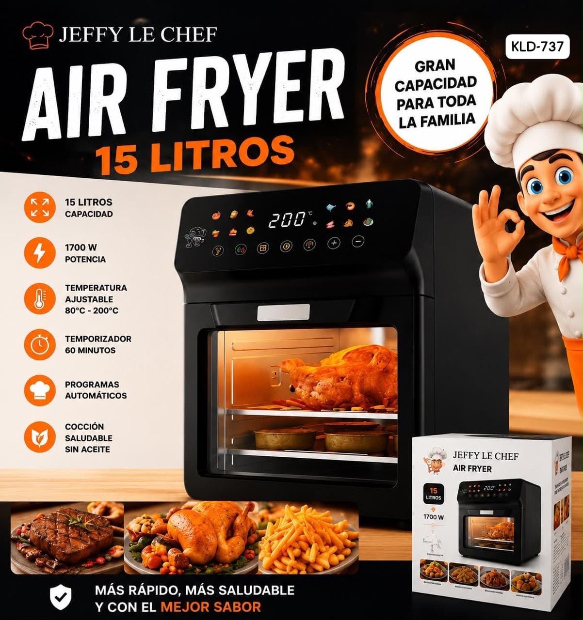 Freidora de Aire  KLD 15 Litros (air fryer)