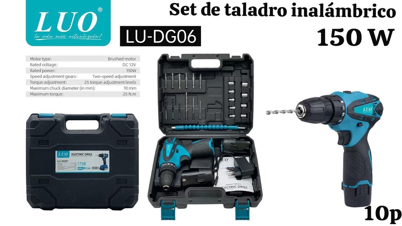 Atornillador Electrico Luo + 2 Baterias (Lu Dg06)