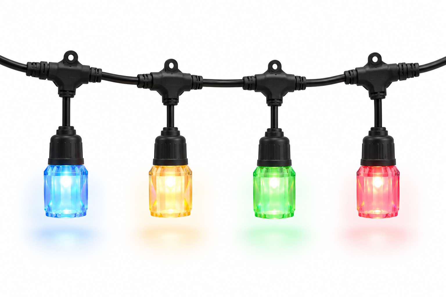 Luz navideña led colgante multicolor  (exterior)  caja azul 