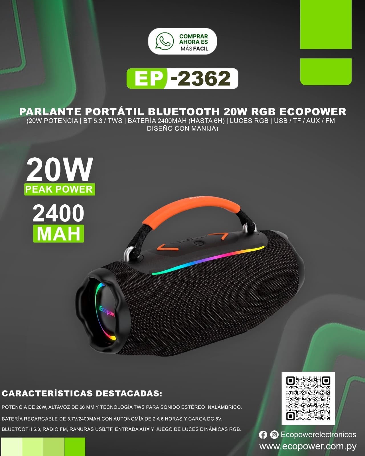 Parlante eco power 2362