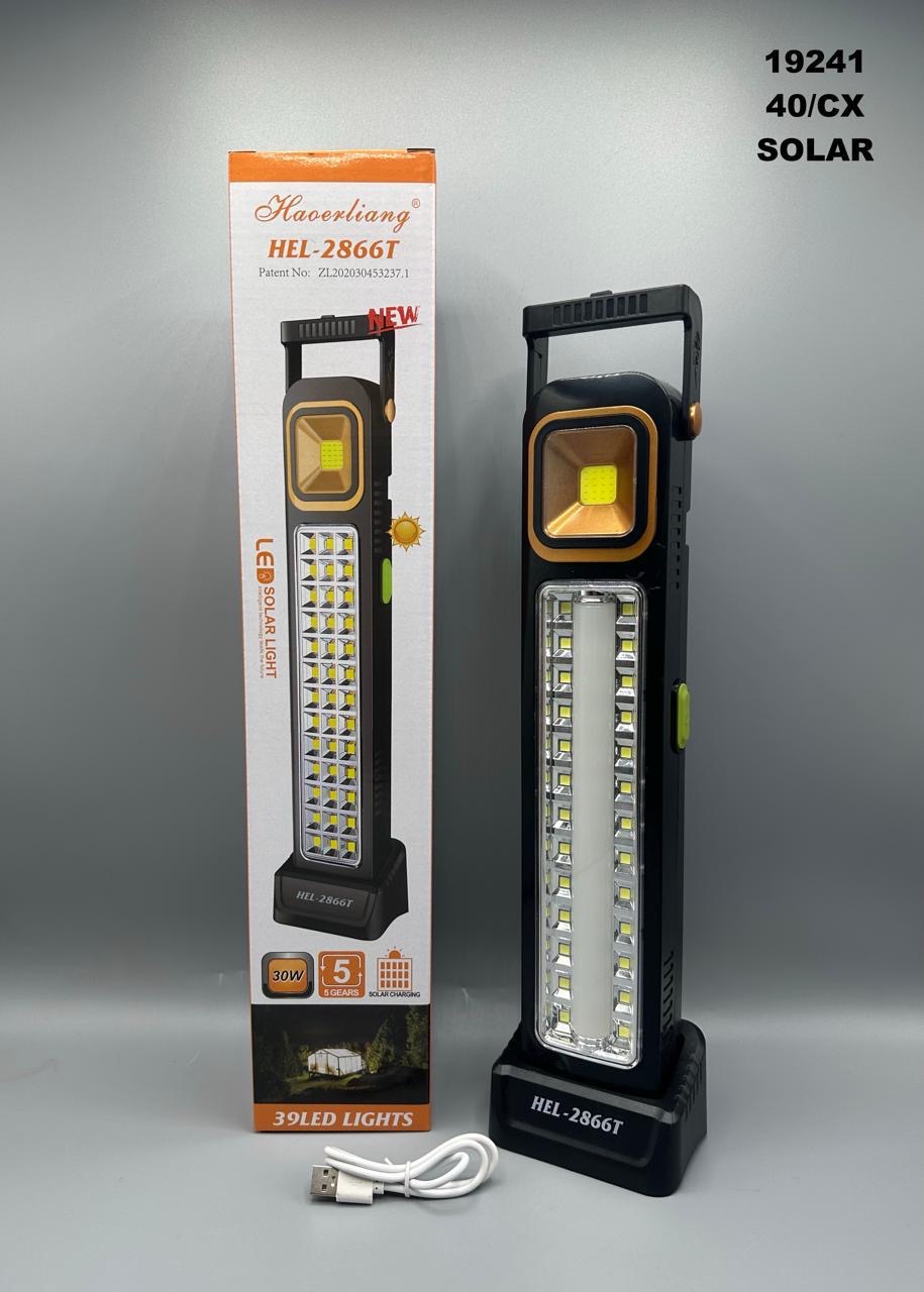 Luz de emergencia solar  negro( 2866t )